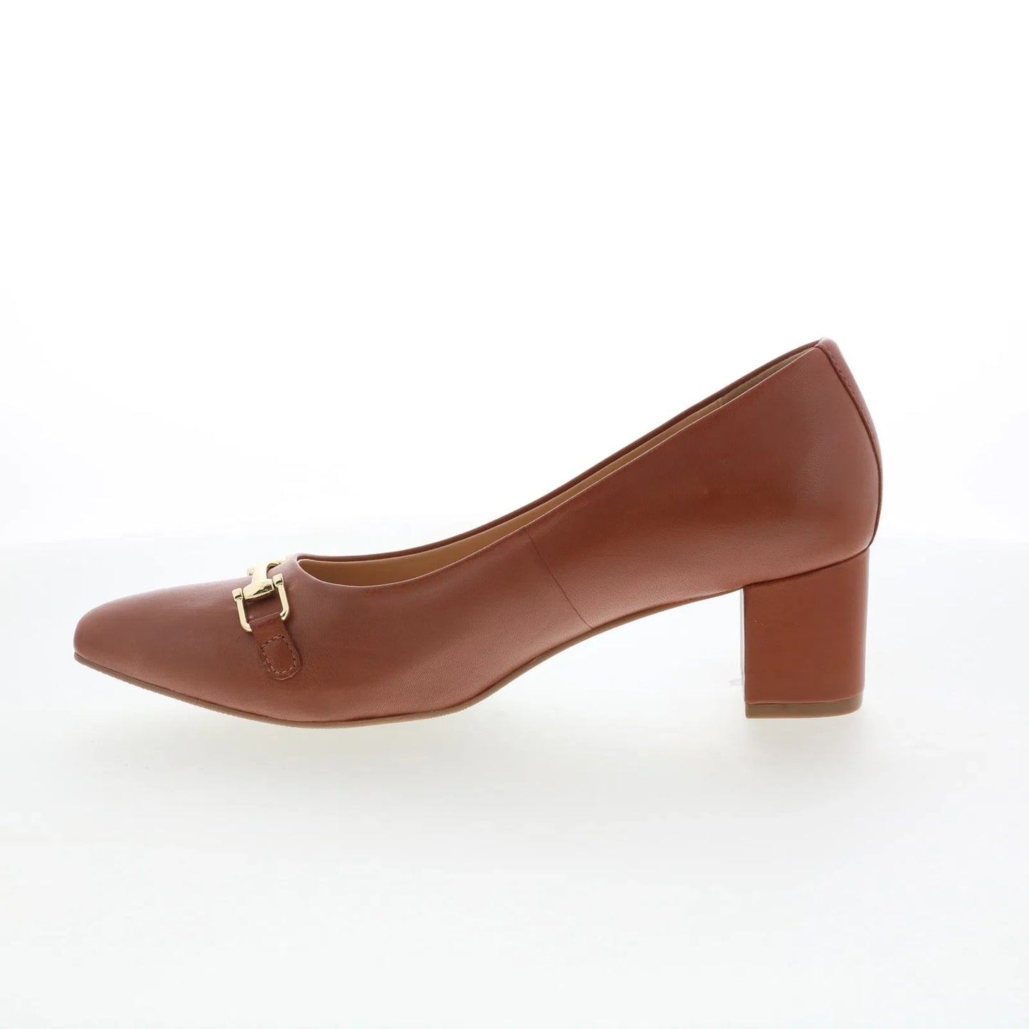 Trotters Kenzie T2259-215 Womens Brown Leather Slip On Pumps Heels Shoes
