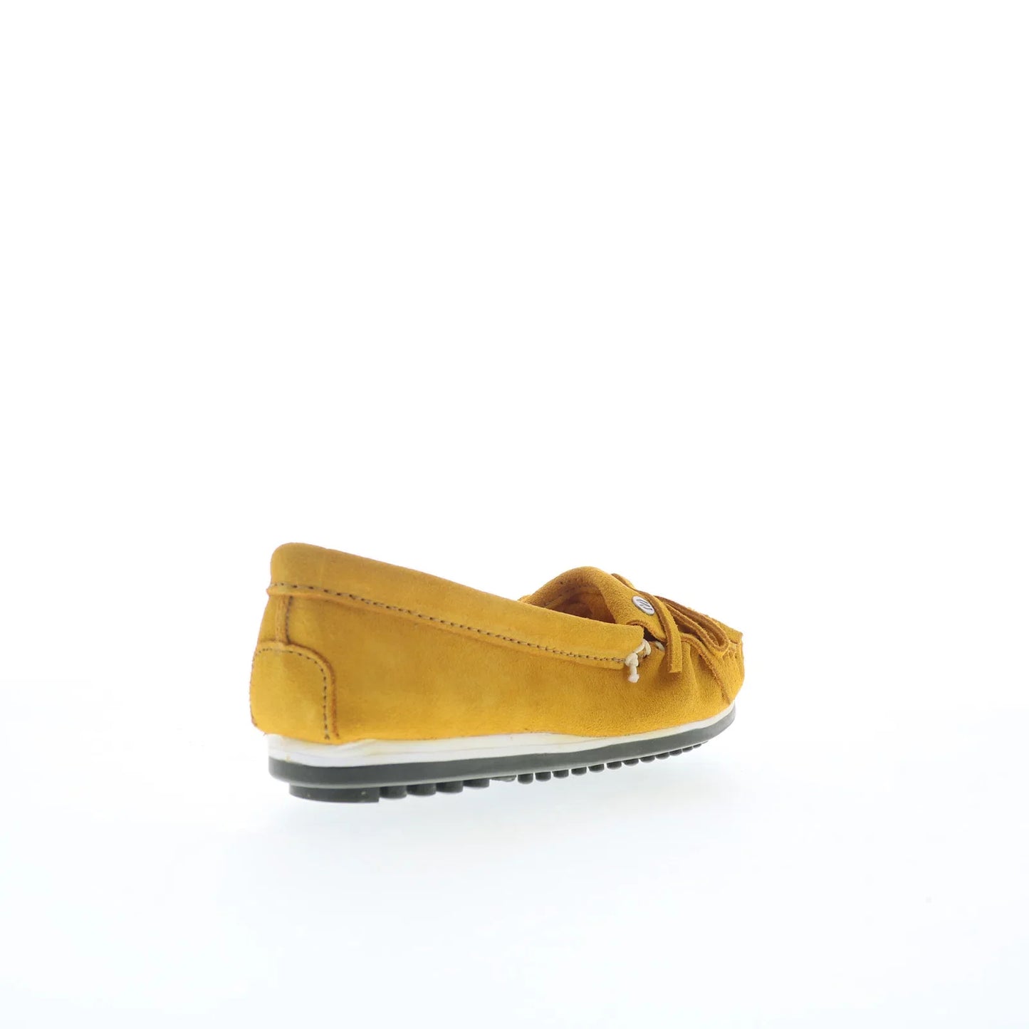 Minnetonka Kilty Plus 4330 Womens Yellow Suede Slip On Loafer Flats Shoes