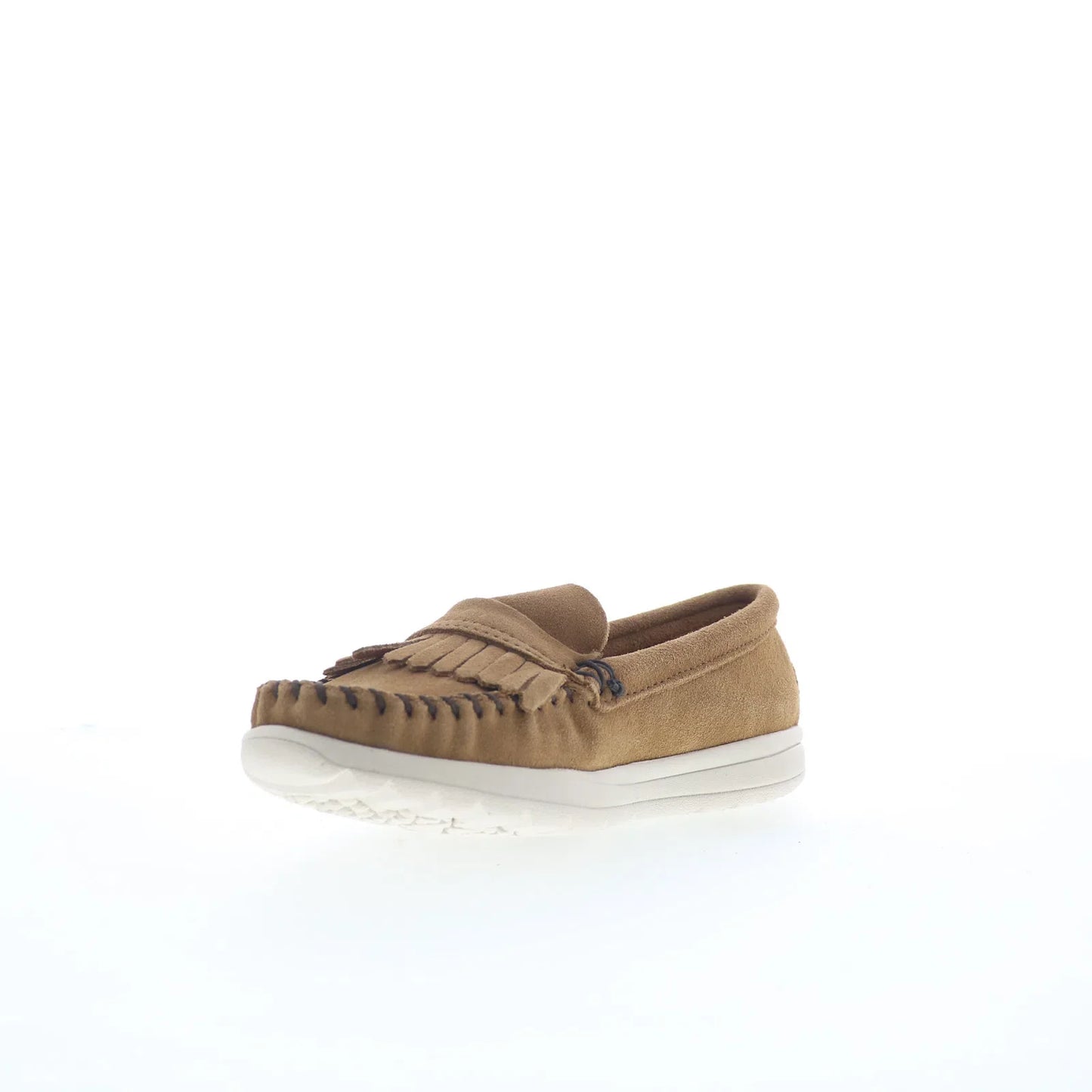 Minnetonka Kylee Kilty 61074K Womens Brown Suede Slip On Loafer Flats Shoes