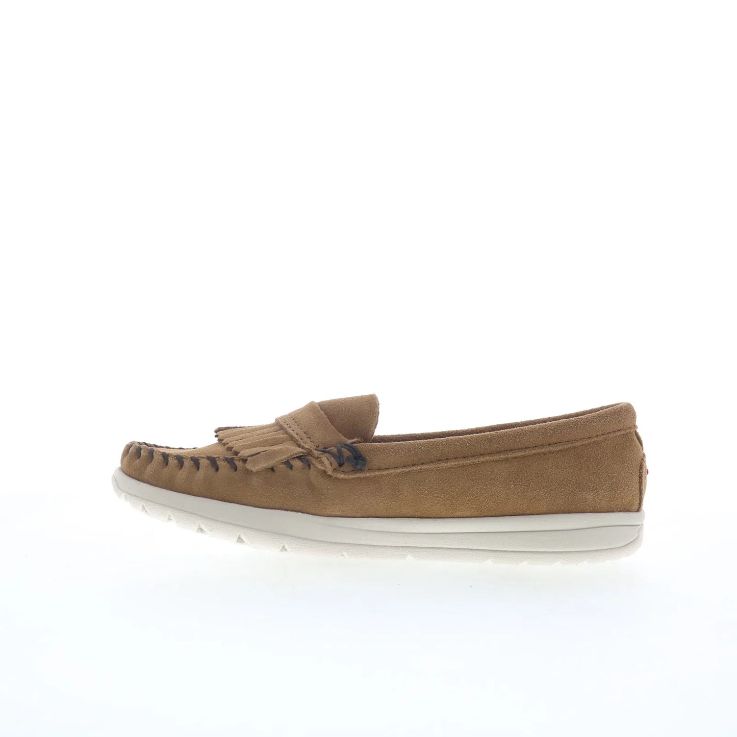Minnetonka Kylee Kilty 61074K Womens Brown Suede Slip On Loafer Flats Shoes