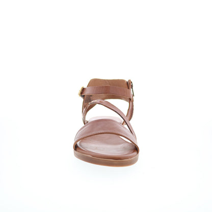 Miz Mooz Landyn Womens Brown Leather Hook & Loop Strap Sandals Shoes