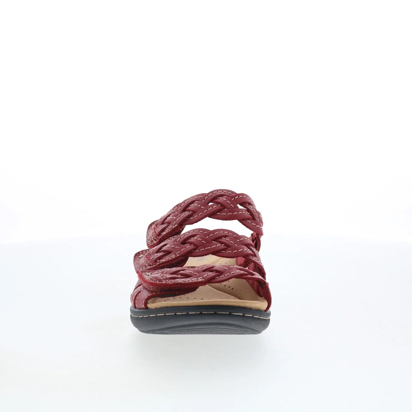 Clarks Laurieann Rio 26182223 Womens Red Leather Flip-Flops Sandals Shoes