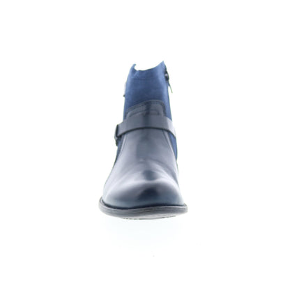Miz Mooz Leanne Womens Blue Suede Zipper Ankle & Booties Boots
