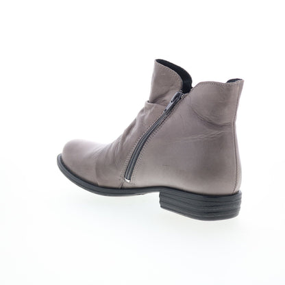 Miz Mooz Logic-EU Womens Gray Leather Zipper Ankle & Booties Boots