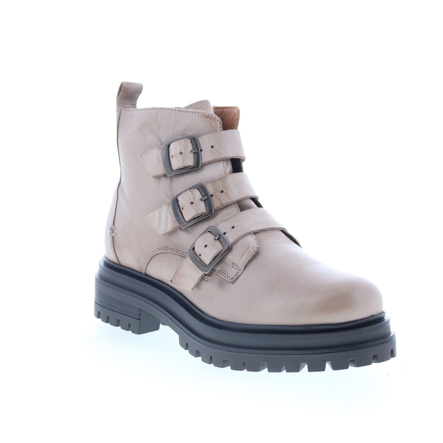 Miz Mooz Lorra Womens Beige Leather Zipper Casual Dress Boots