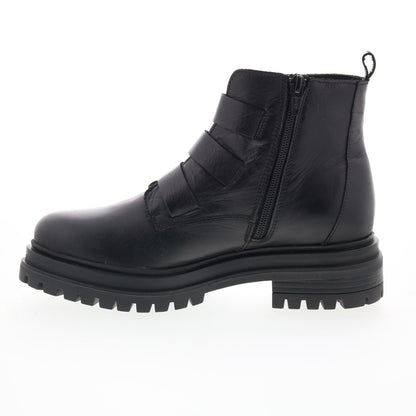 Miz Mooz Lorra Womens Black Leather Zipper Casual Dress Boots