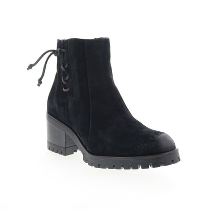 Miz Mooz Maiden Womens Black Suede Zipper Ankle & Booties Boots