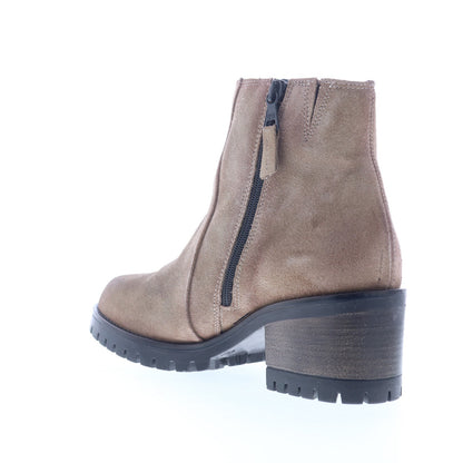 Miz Mooz Maiden Womens Gray Suede Zipper Ankle & Booties Boots