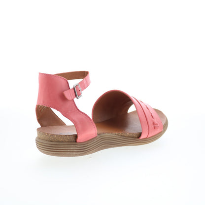 Miz Mooz Marabel Womens Pink Leather Hook & Loop Strap Sandals Shoes
