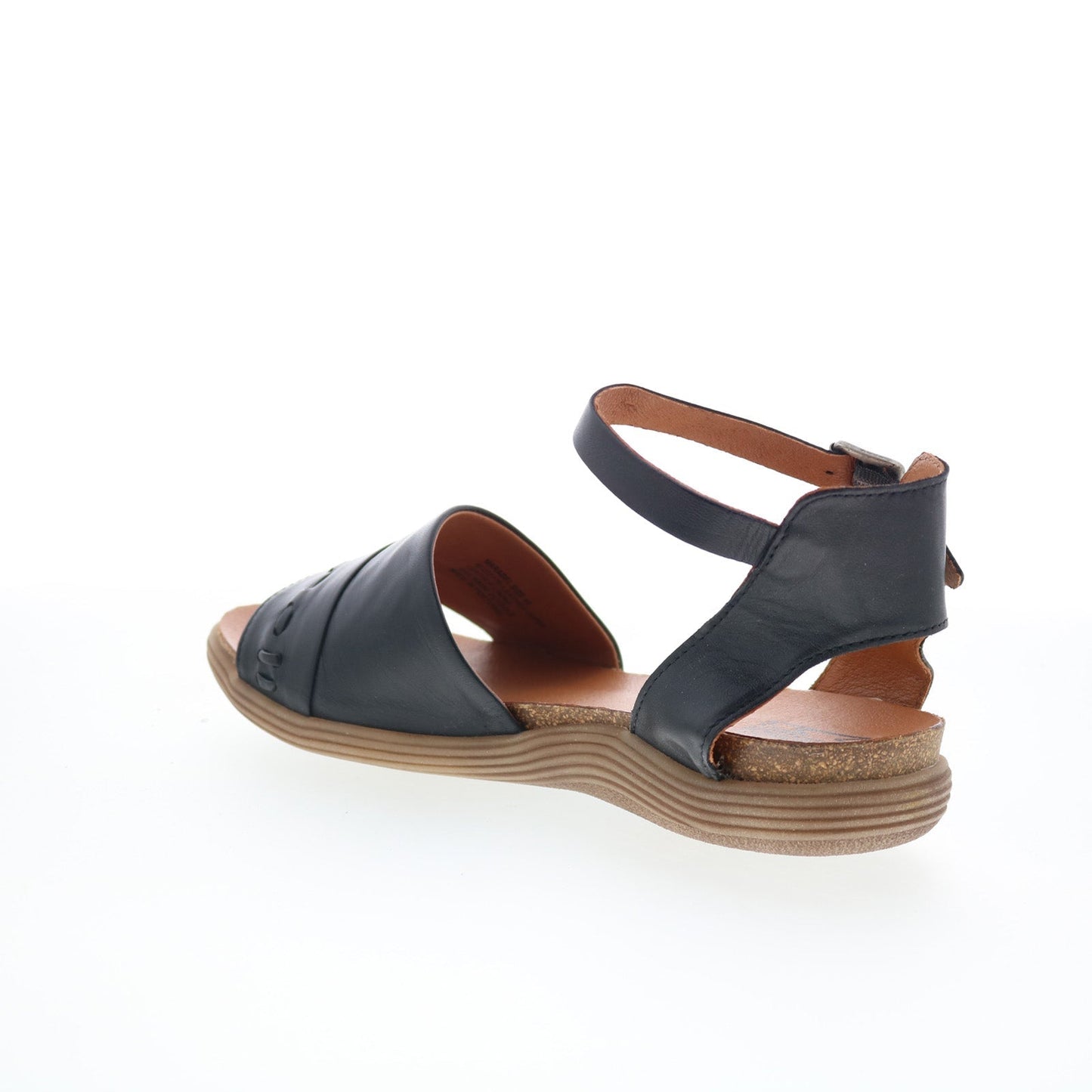 Miz Mooz Marabel Womens Black Leather Hook & Loop Strap Sandals Shoes