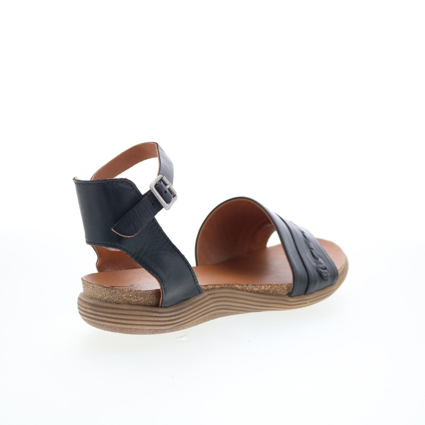Miz Mooz Marabel Womens Black Leather Hook & Loop Strap Sandals Shoes