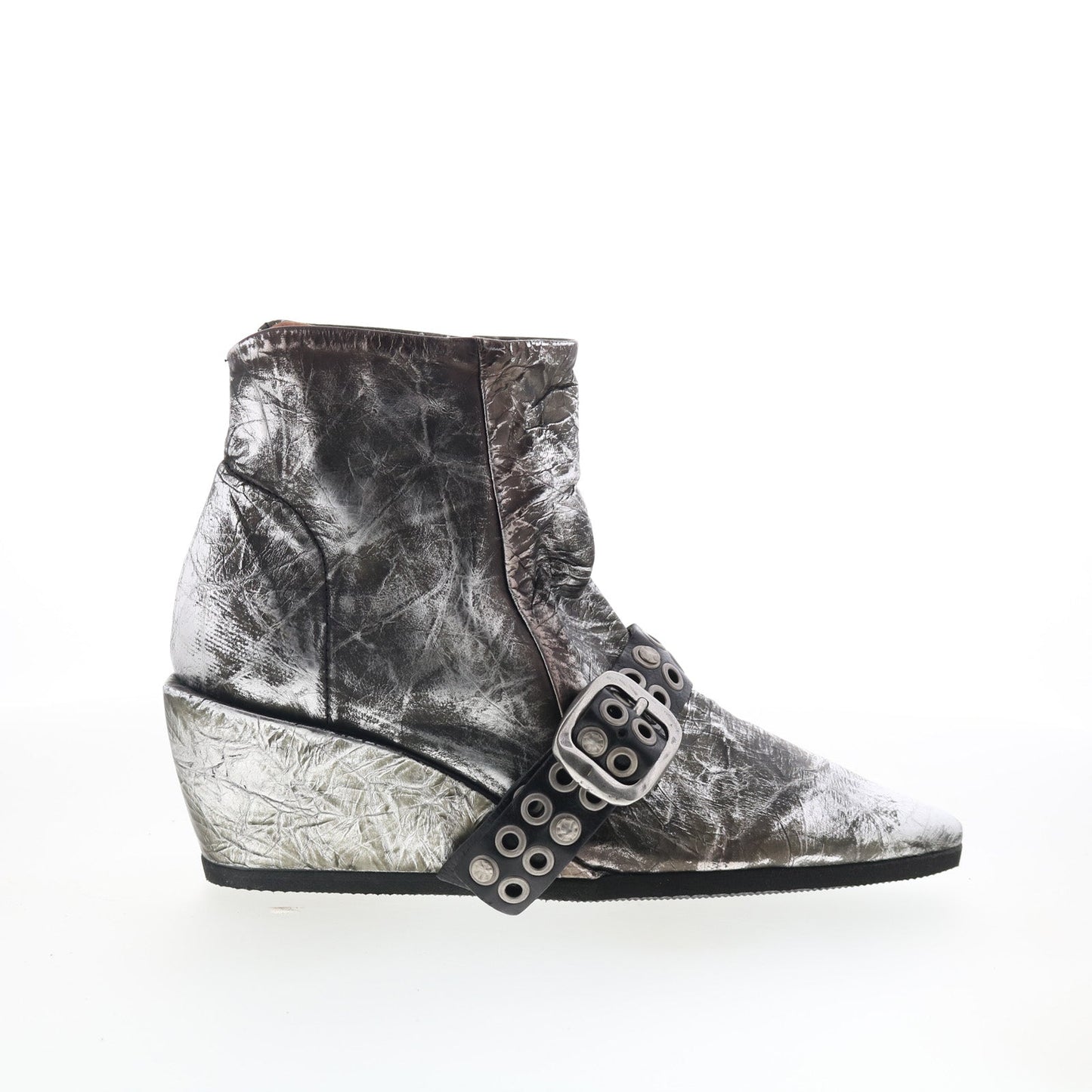 A.S. 98 Maxie Womens Silver Leather Zipper Ankle & Booties Boots