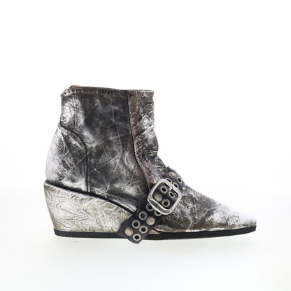 A.S. 98 Maxie Womens Silver Leather Zipper Ankle & Booties Boots