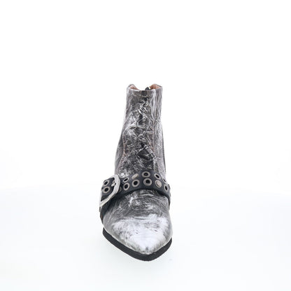 A.S. 98 Maxie Womens Silver Leather Zipper Ankle & Booties Boots