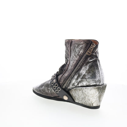 A.S. 98 Maxie Womens Silver Leather Zipper Ankle & Booties Boots