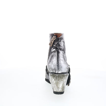 A.S. 98 Maxie Womens Silver Leather Zipper Ankle & Booties Boots