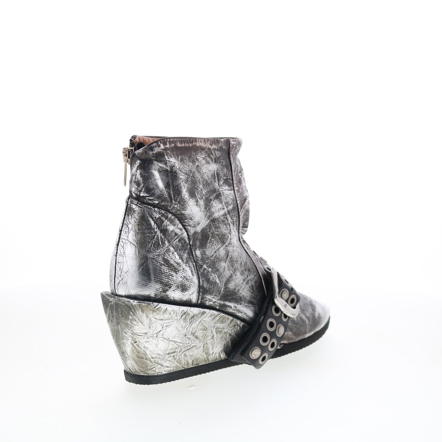 A.S. 98 Maxie Womens Silver Leather Zipper Ankle & Booties Boots