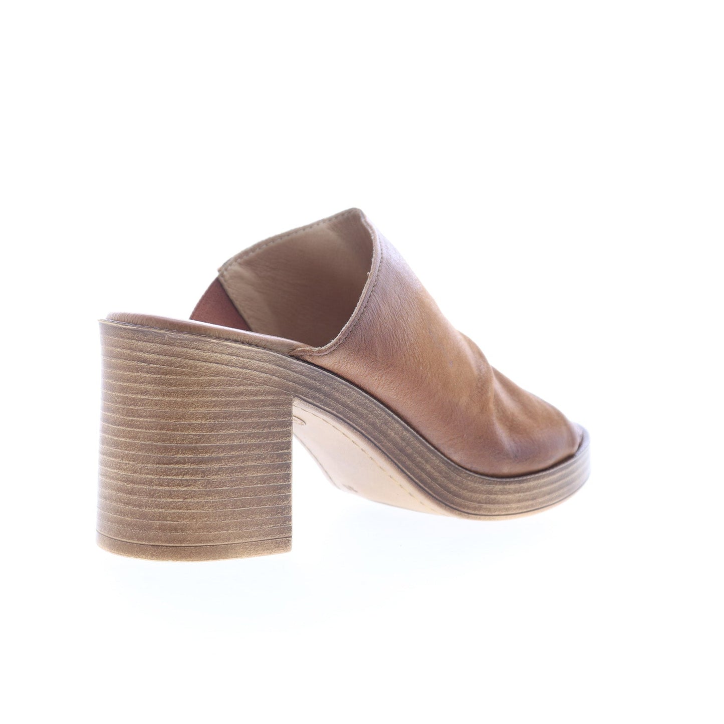 Miz Mooz Maybelle Womens Brown Leather Slip On Heeled Sandals Shoes