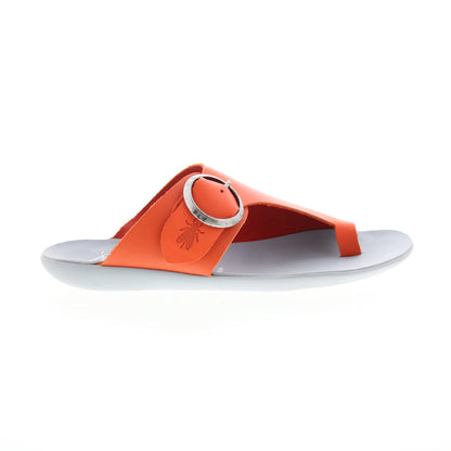 Fly London Mica MICA758FLY-005 Womens Orange Leather Slides Sandals Shoes