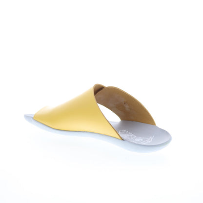 Fly London Mica MICA758FLY-007 Womens Yellow Leather Slides Sandals Shoes