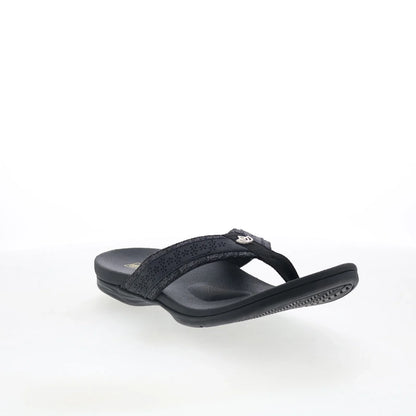 Spenco Miramar SP1223BLK Womens Black Synthetic Flip-Flops Sandals Shoes