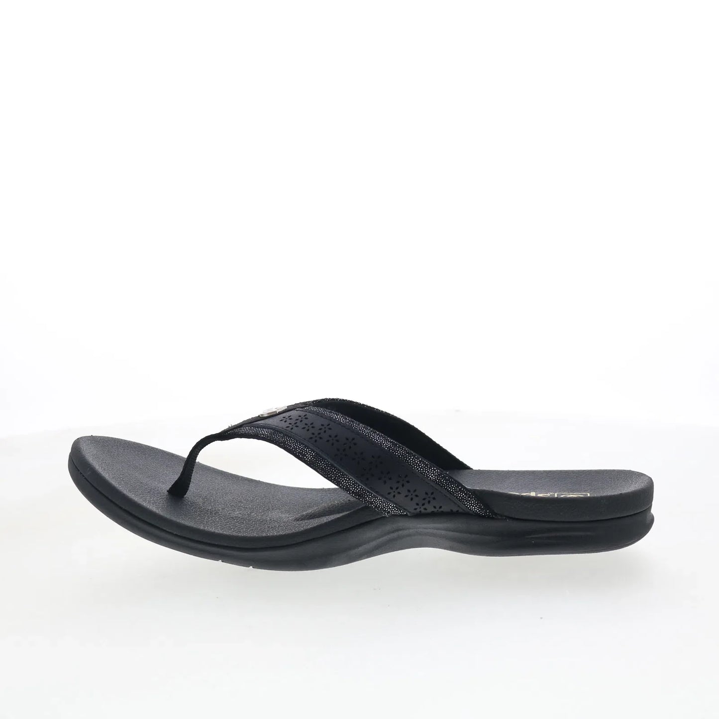 Spenco Miramar SP1223BLK Womens Black Synthetic Flip-Flops Sandals Shoes