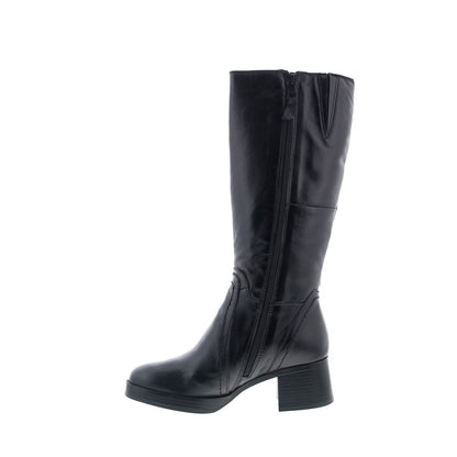 Miz Mooz Mollie Womens Black Leather Zipper Knee High Boots