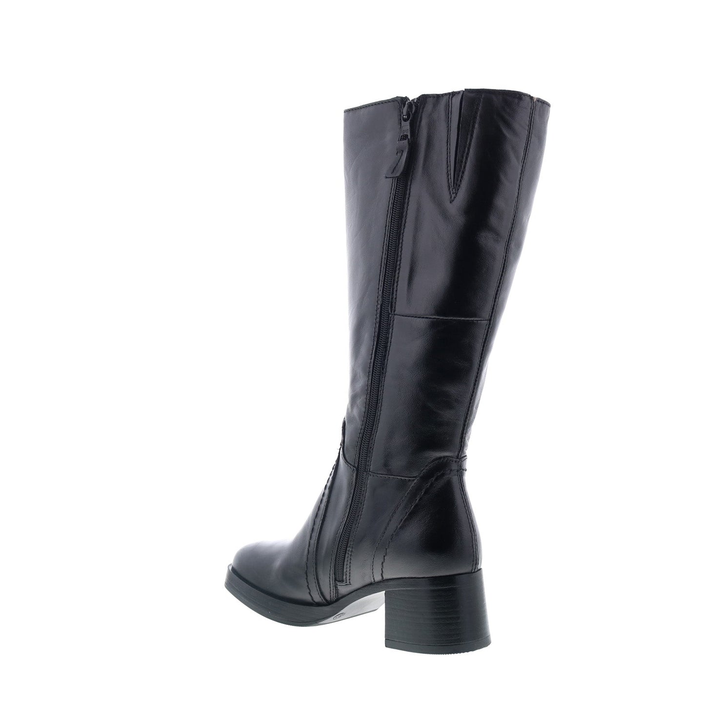 Miz Mooz Mollie Womens Black Leather Zipper Knee High Boots
