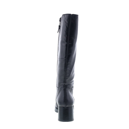 Miz Mooz Mollie Womens Black Leather Zipper Knee High Boots