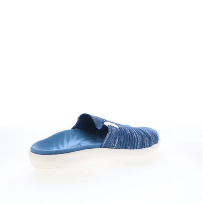 Spenco Odessa Fauna SP1245DBL Womens Blue Canvas Slides Sandals Shoes