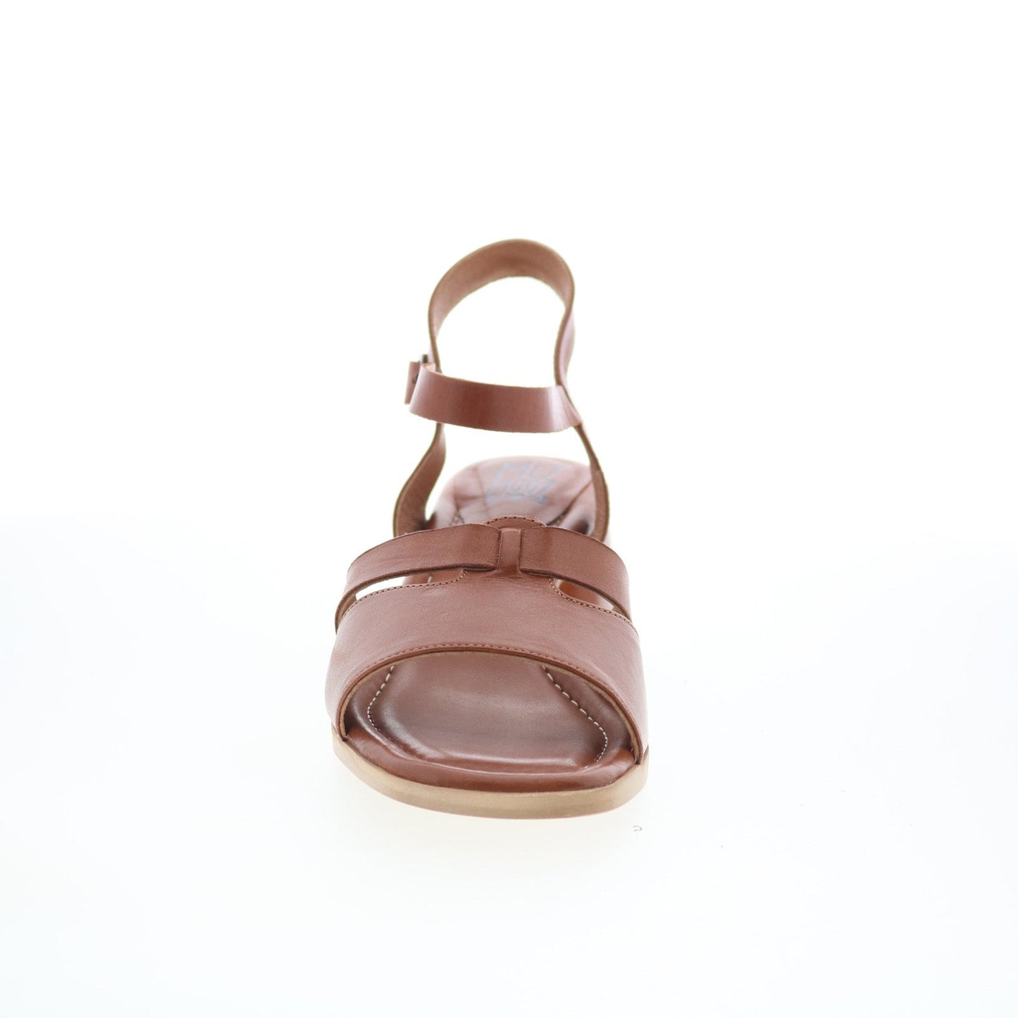Miz Mooz Olyssa Womens Brown Leather Hook & Loop Heeled Sandals Shoes