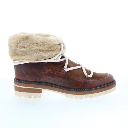 Pajar Ophelia 77631 Womens Brown Leather Lace Up Ankle & Booties Boots