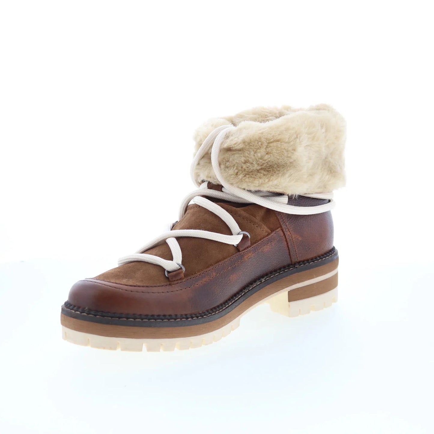 Pajar Ophelia 77631 Womens Brown Leather Lace Up Ankle & Booties Boots