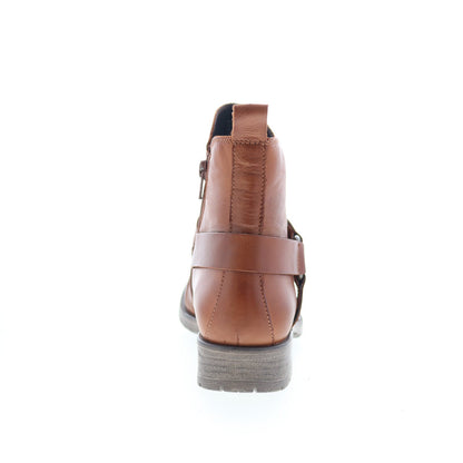Miz Mooz Paolo Womens Brown Leather Zipper Ankle & Booties Boots