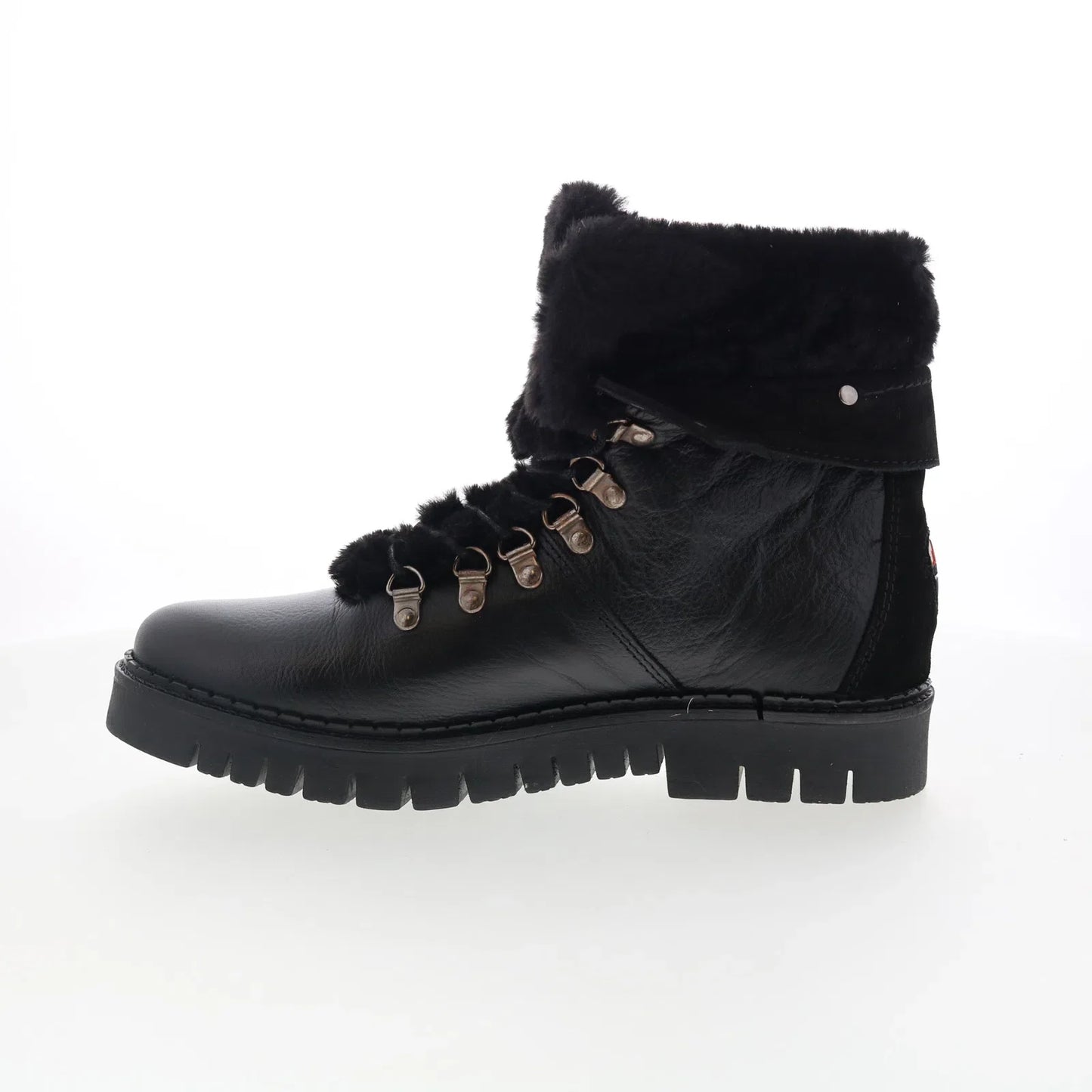 Pajar Penny 77595 Womens Black Leather Lace Up Ankle & Booties Boots