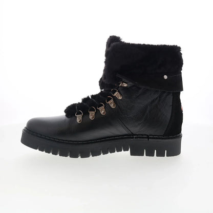 Pajar Penny 77595 Womens Black Leather Lace Up Ankle & Booties Boots
