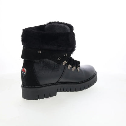 Pajar Penny 77595 Womens Black Leather Lace Up Ankle & Booties Boots