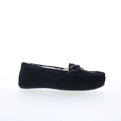 Minnetonka Petra Trapper 40698 Womens Black Suede Loafer Slippers Shoes
