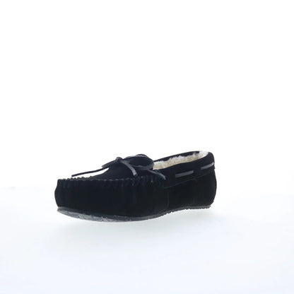 Minnetonka Petra Trapper 40698 Womens Black Suede Loafer Slippers Shoes