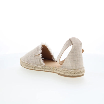 Minnetonka Prima 60650 Womens Beige Canvas Slip On Espadrille Flats Shoes