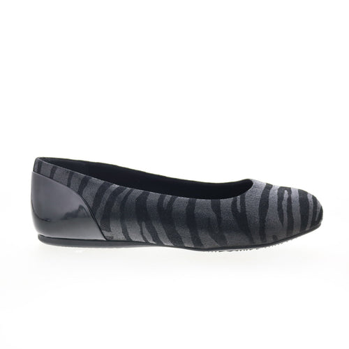 Softwalk Sonoma S1862-941 Womens Black Leather Slip On Ballet Flats Shoes