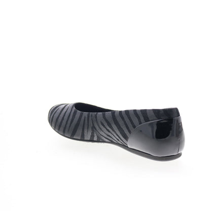 Softwalk Sonoma S1862-941 Womens Black Wide Leather Ballet Flats Shoes