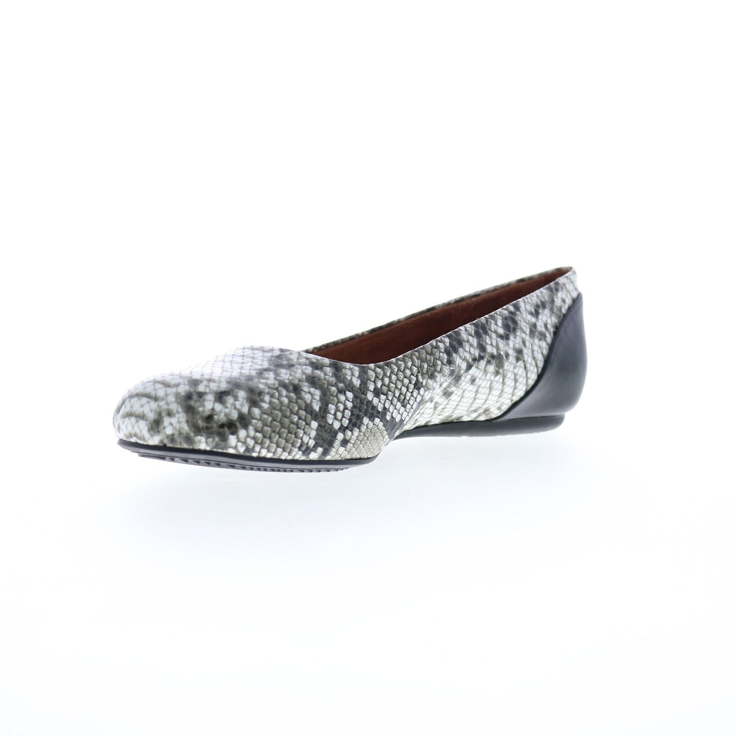 Softwalk Sonoma S1862-028 Womens Gray Wide Leather Ballet Flats Shoes