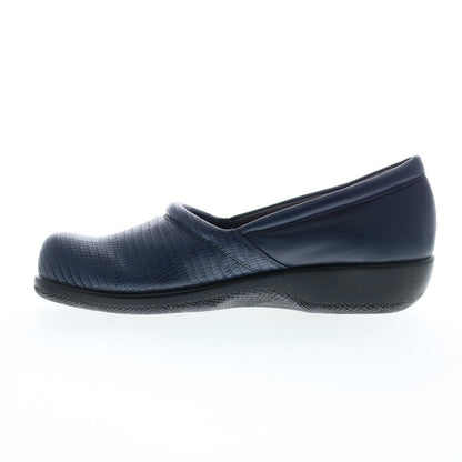 Softwalk Adora S1912-404 Womens Blue Leather Slip On Loafer Flats Shoes