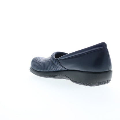 Softwalk Adora S1912-404 Womens Blue Leather Slip On Loafer Flats Shoes