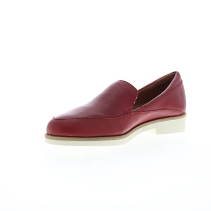 Softwalk Windor S2111-601 Womens Red Narrow Leather Loafer Flats Shoes