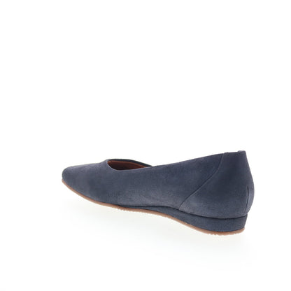 SoftWalk Vellore S2162-410 Womens Blue Nubuck Slip On Ballet Flats Shoes