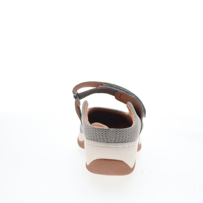 SoftWalk Arcadia S2200-102 Womens Gray Canvas Strap Clog Flats Shoes