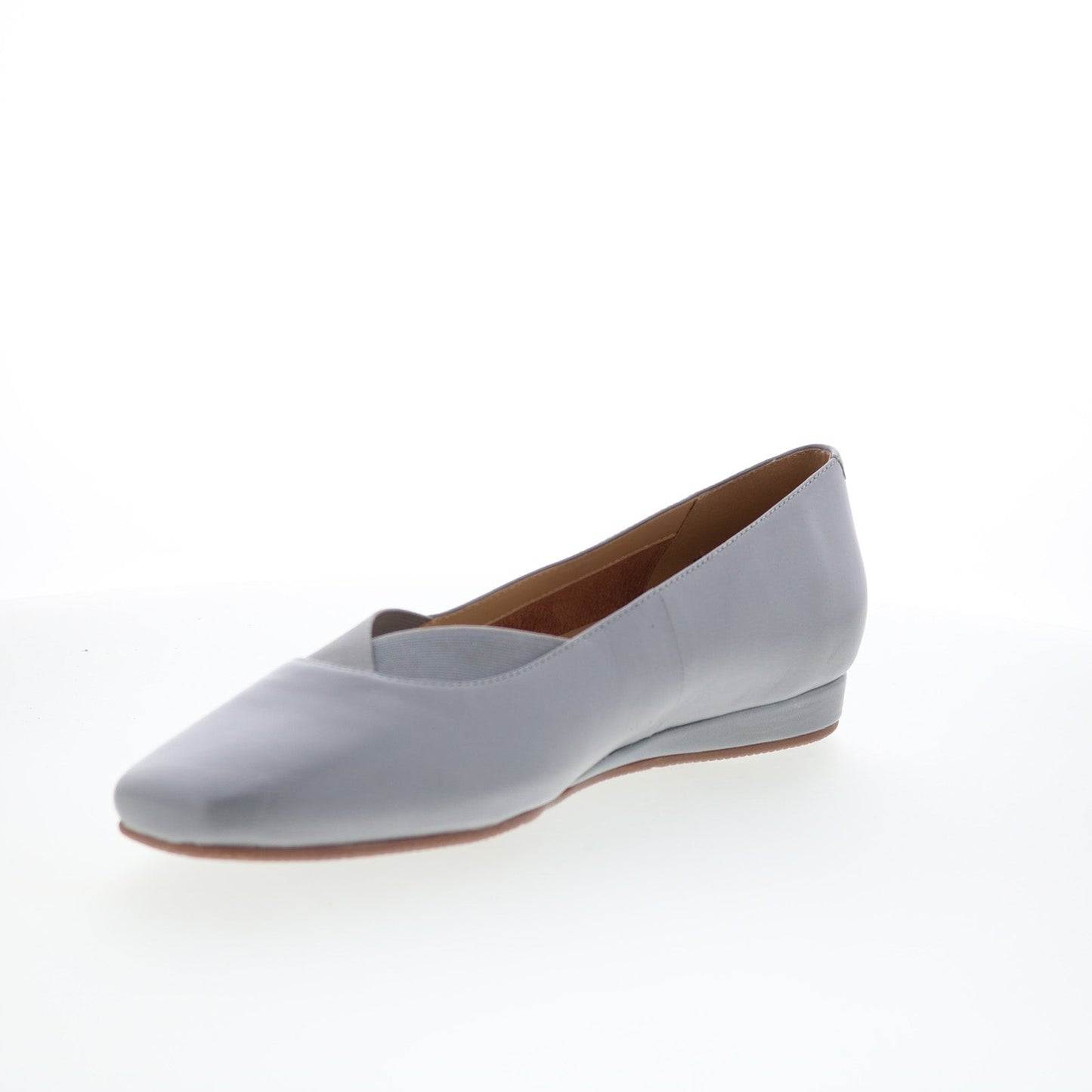 SoftWalk Viana S2217-431 Womens Gray Leather Slip On Ballet Flats Shoes