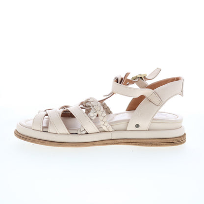 A.S. 98 Saul Womens Beige Leather Hook & Loop Strap Sandals Shoes
